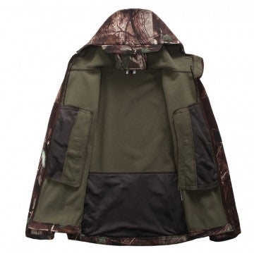 Winter Camouflage Kleidung dunkel bestehend aus Jacke & Hose mit Innenfutter