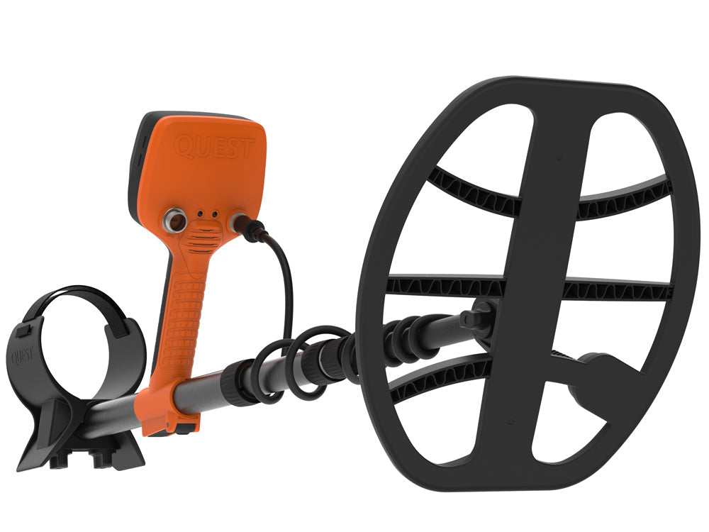 Quest V60 Metalldetektor + gratis XPointer Max Pinpointer mit Magic Holster