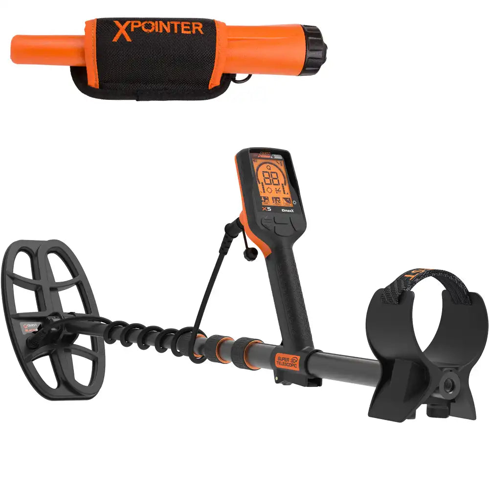 Quest X5 IDmaxX Metalldetektor mit gratis XPointer Pinpointer