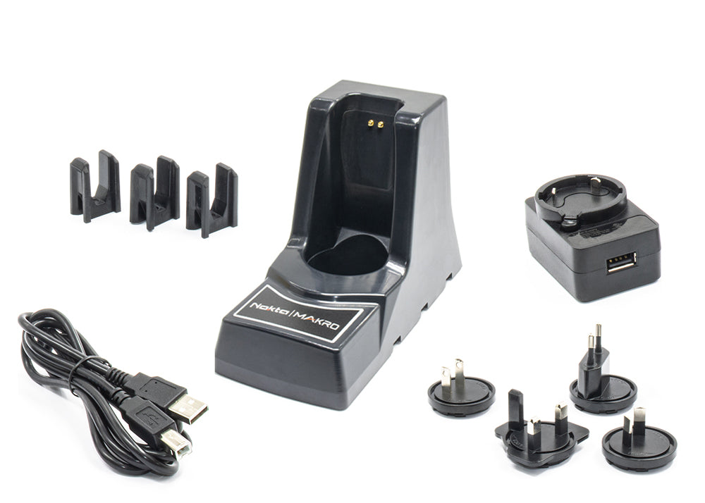 Aufladegerät-Set mit Universalstecker für Nokta NMS20 und NMS30 Handscanner