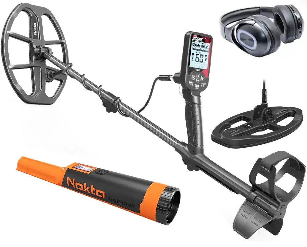Nokta Triple Score Pro mit Bluetooth Kopfhörer und zwei Suchspulen mit GRATIS AccuPOINT LITE Pinpointer