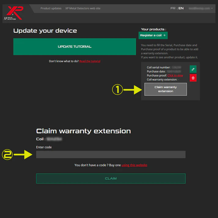 Garantieverlängerung – 5 zusätzliche Jahre für XP FMF-Suchspulen