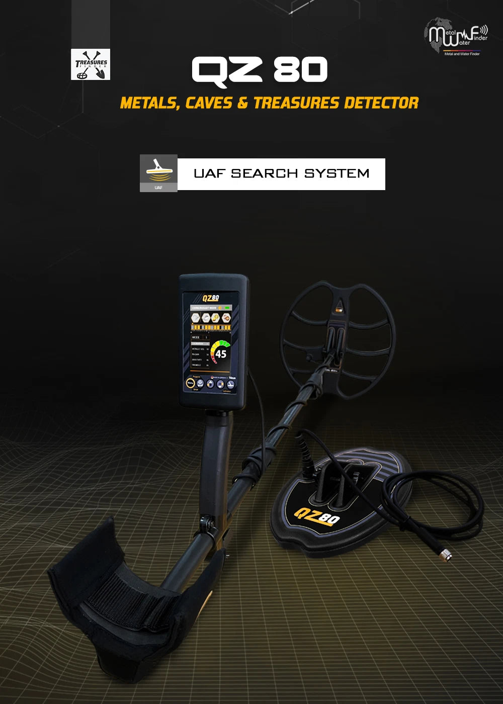 QZ80 Hochentwickelter Gold- und Metalldetektor – Schatzsuchgerät