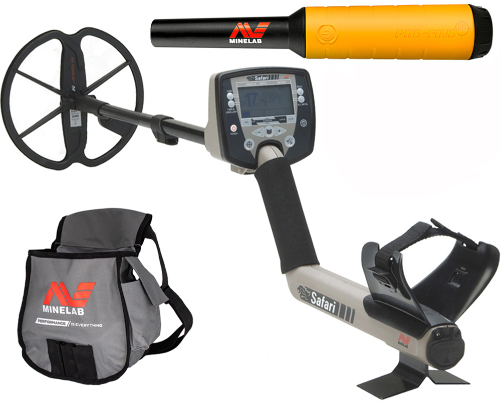 Minelab Safari Multi-Frequenz Metalldetektor mit Pro-Find 20 Pinpointer